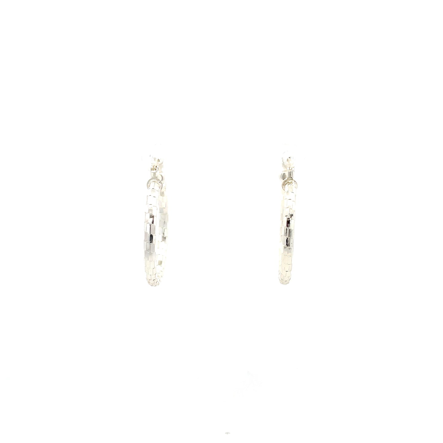 HK Diamond Cut Hoop Earrings 20mm - Style 03