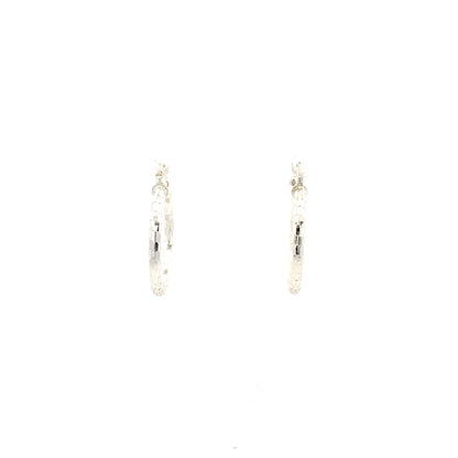HK Diamond Cut Hoop Earrings 20mm - Style 03