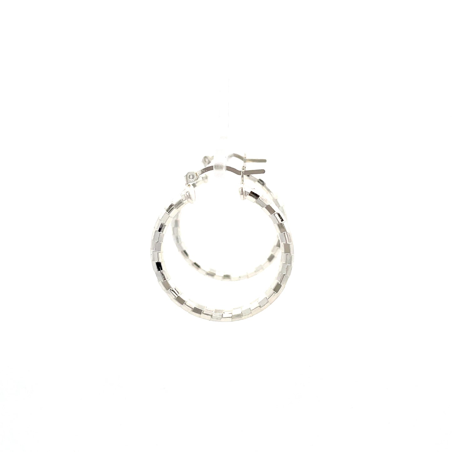 HK Diamond Cut Hoop Earrings 25mm - Style 03