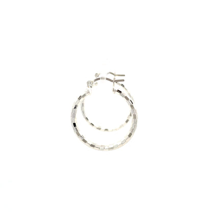 HK Diamond Cut Hoop Earrings 25mm - Style 03