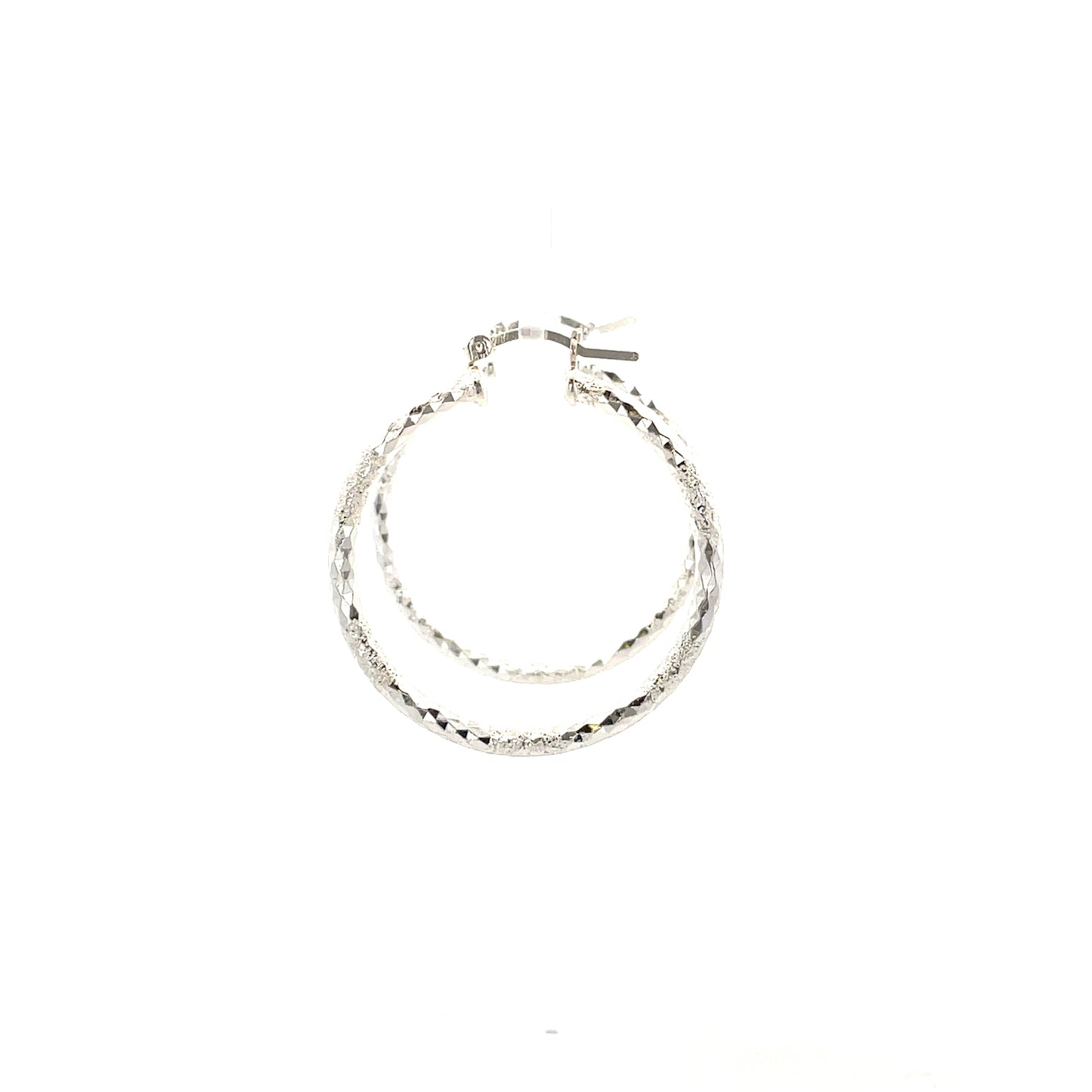 HK Diamond Cut Hoop Earrings 45mm - Style 01