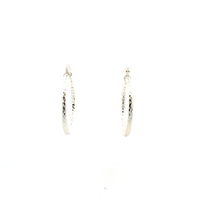 HK Diamond Cut Hoop Earrings 35mm - Style 02