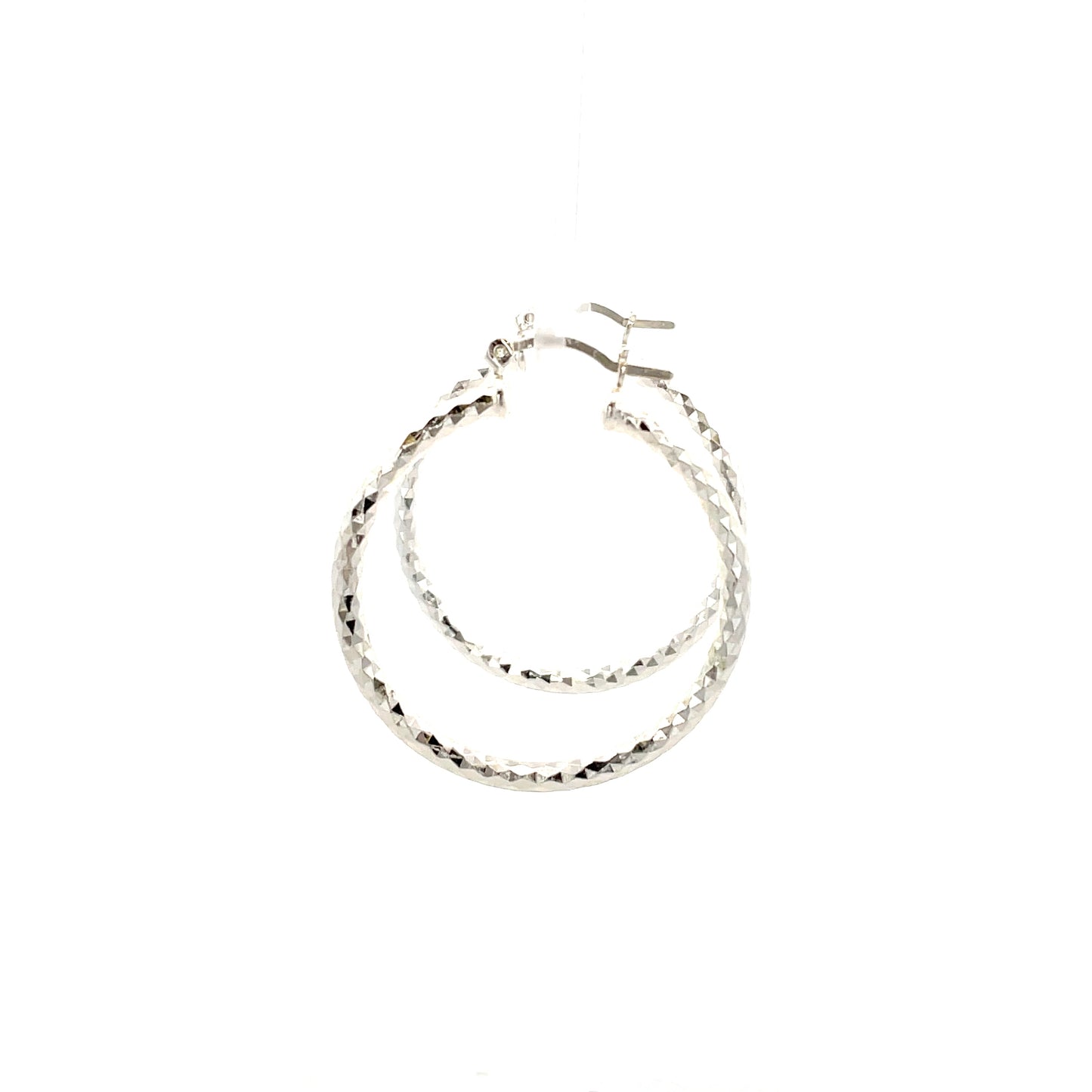 HK Diamond Cut Hoop Earrings 45mm - Style 02