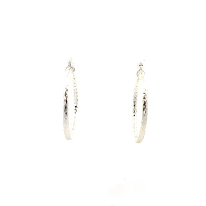 HK Diamond Cut Hoop Earrings 45mm - Style 02
