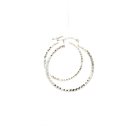 HK Diamond Cut Hoop Earrings 45mm - Style 02