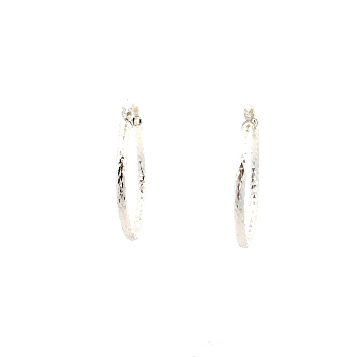 HK Diamond Cut Hoop Earrings 45mm - Style 02