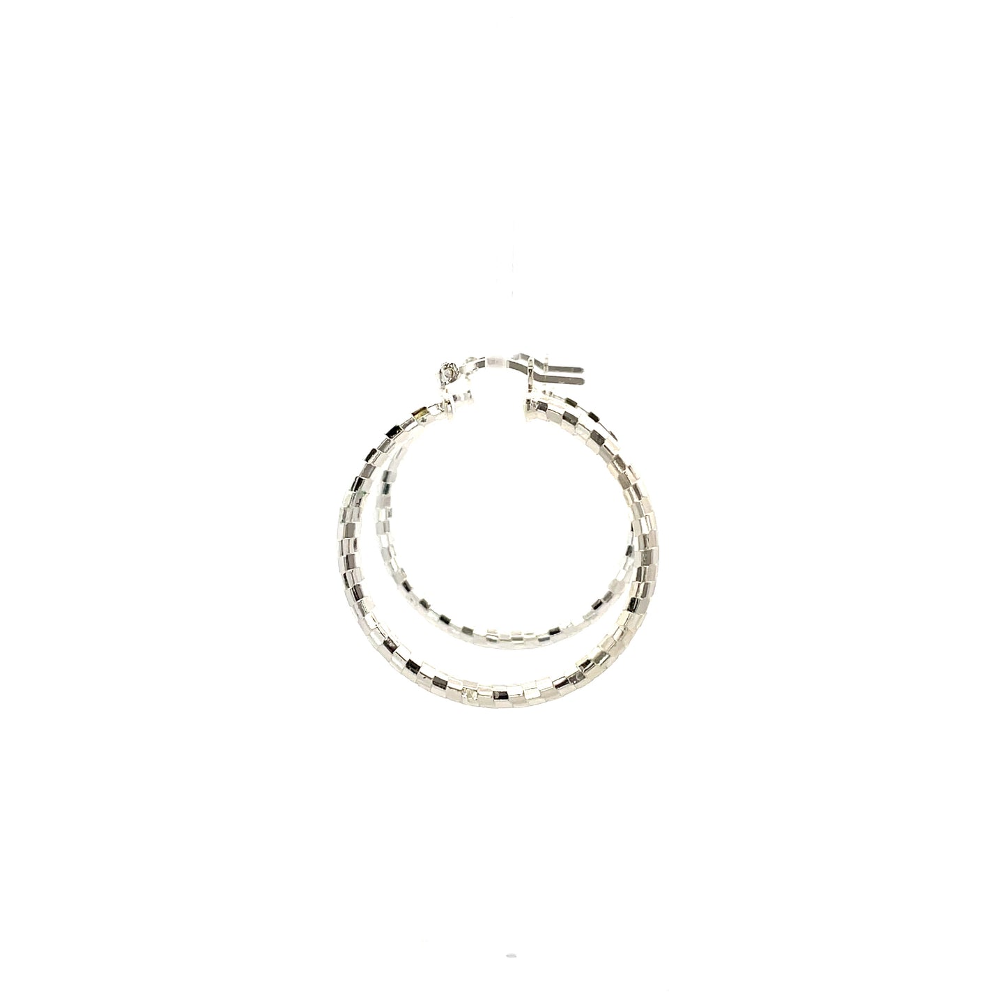 HK Diamond Cut Hoop Earrings 35mm - Style 03