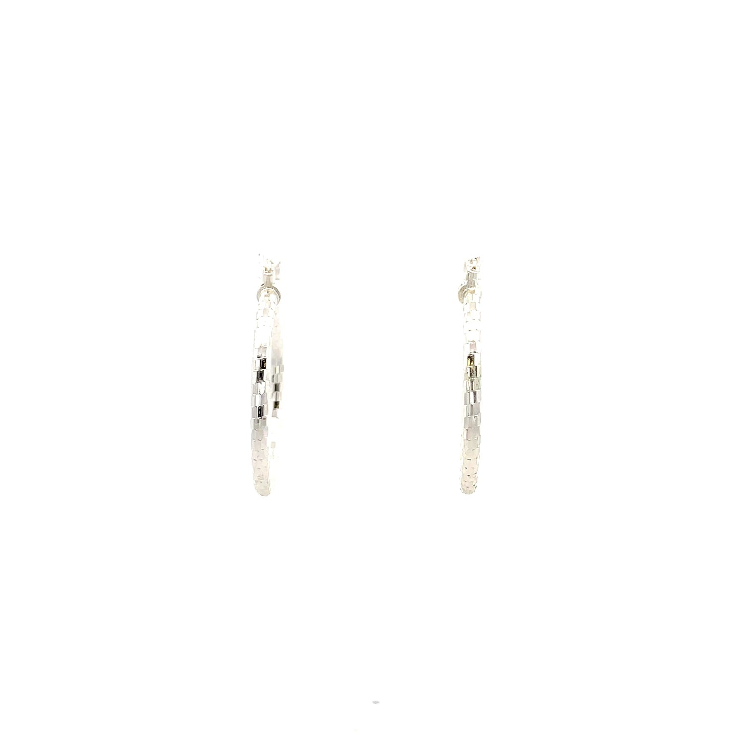 HK Diamond Cut Hoop Earrings 35mm - Style 03