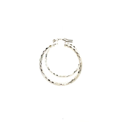 HK Diamond Cut Hoop Earrings 45mm - Style 03