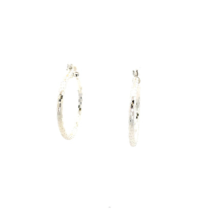 HK Diamond Cut Hoop Earrings 45mm - Style 03