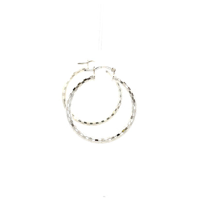 HK Diamond Cut Hoop Earrings 45mm - Style 03