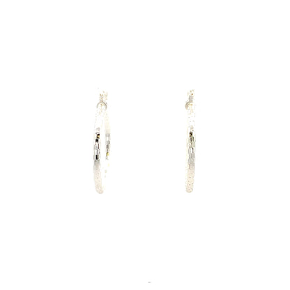 HK Diamond Cut Hoop Earrings 45mm - Style 03