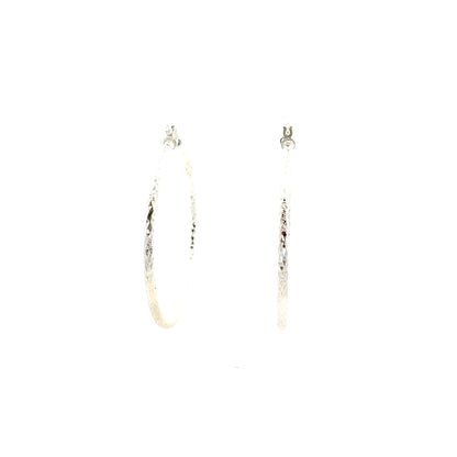 HK Diamond Cut Hoop Earrings 55mm - Style 01