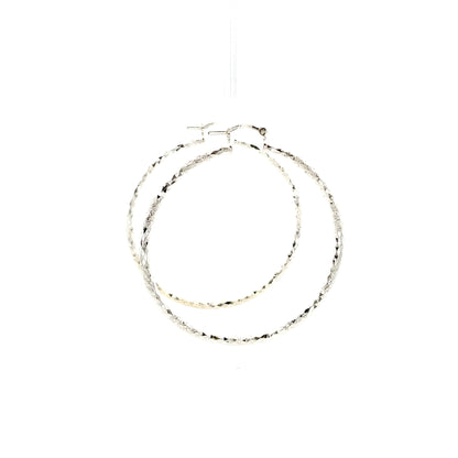 HK Diamond Cut Hoop Earrings 55mm - Style 01