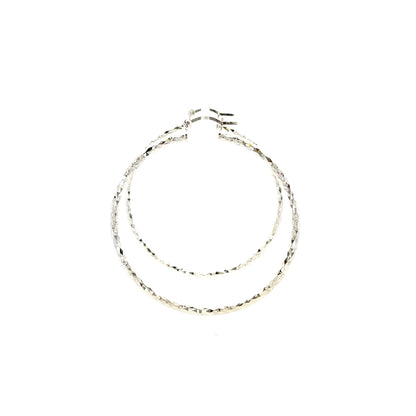 HK Diamond Cut Hoop Earrings 55mm - Style 01