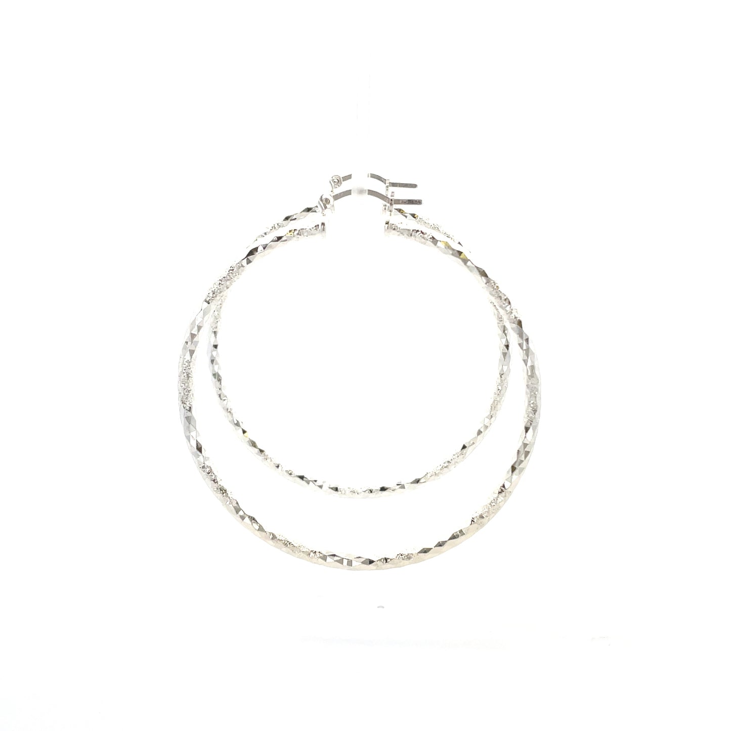 HK Diamond Cut Hoop Earrings 65mm - Style 01