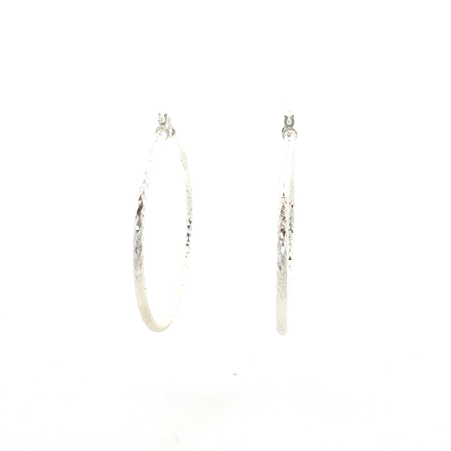 HK Diamond Cut Hoop Earrings 65mm - Style 01