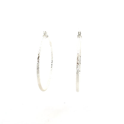 HK Diamond Cut Hoop Earrings 65mm - Style 01