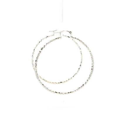 HK Diamond Cut Hoop Earrings 65mm - Style 01