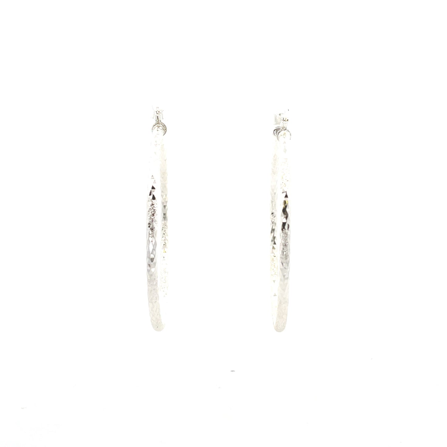 HK Diamond Cut Hoop Earrings 65mm - Style 01