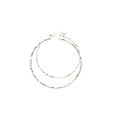 HK Diamond Cut Hoop Earrings 55mm - Style 02
