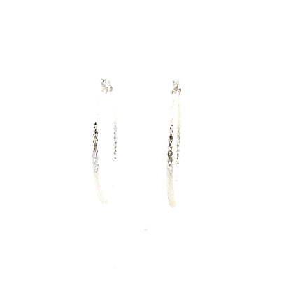 HK Diamond Cut Hoop Earrings 55mm - Style 02