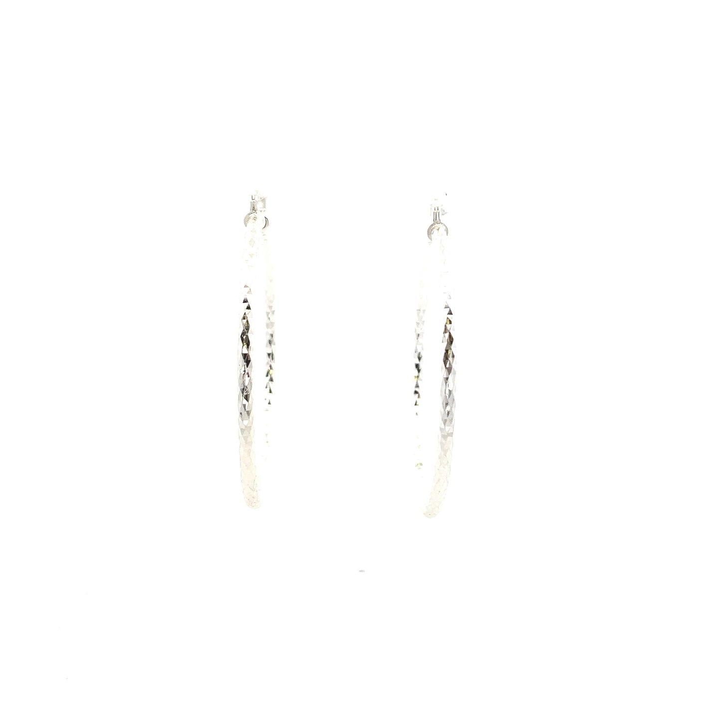 HK Diamond Cut Hoop Earrings 55mm - Style 02