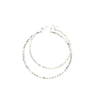 HK Diamond Cut Hoop Earrings 65mm - Style 02