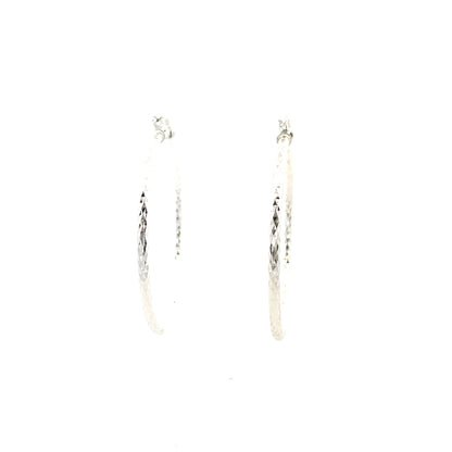 HK Diamond Cut Hoop Earrings 65mm - Style 02
