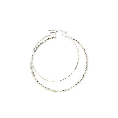 HK Diamond Cut Hoop Earrings 65mm - Style 02