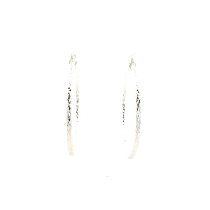 HK Diamond Cut Hoop Earrings 65mm - Style 02