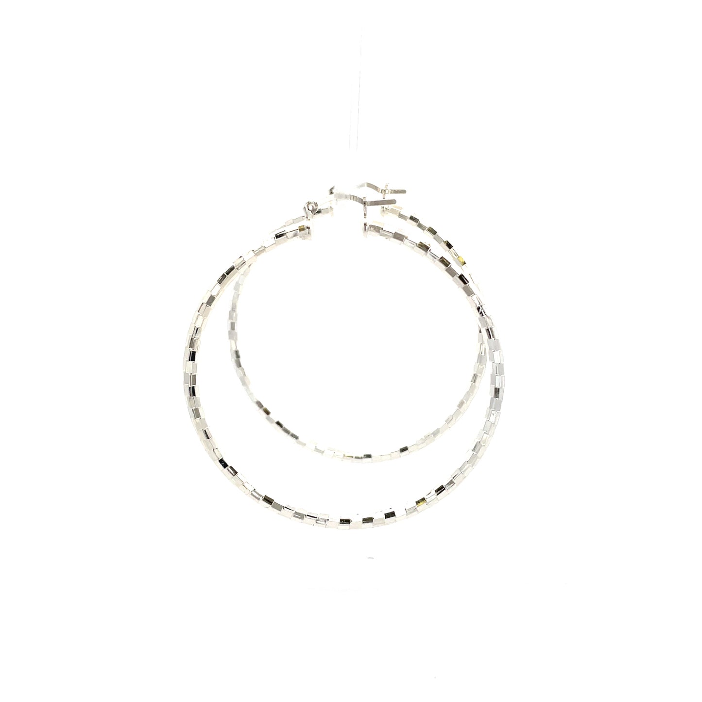 HK Diamond Cut Hoop Earrings 55mm - Style 03