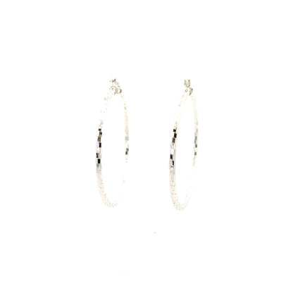 HK Diamond Cut Hoop Earrings 55mm - Style 03