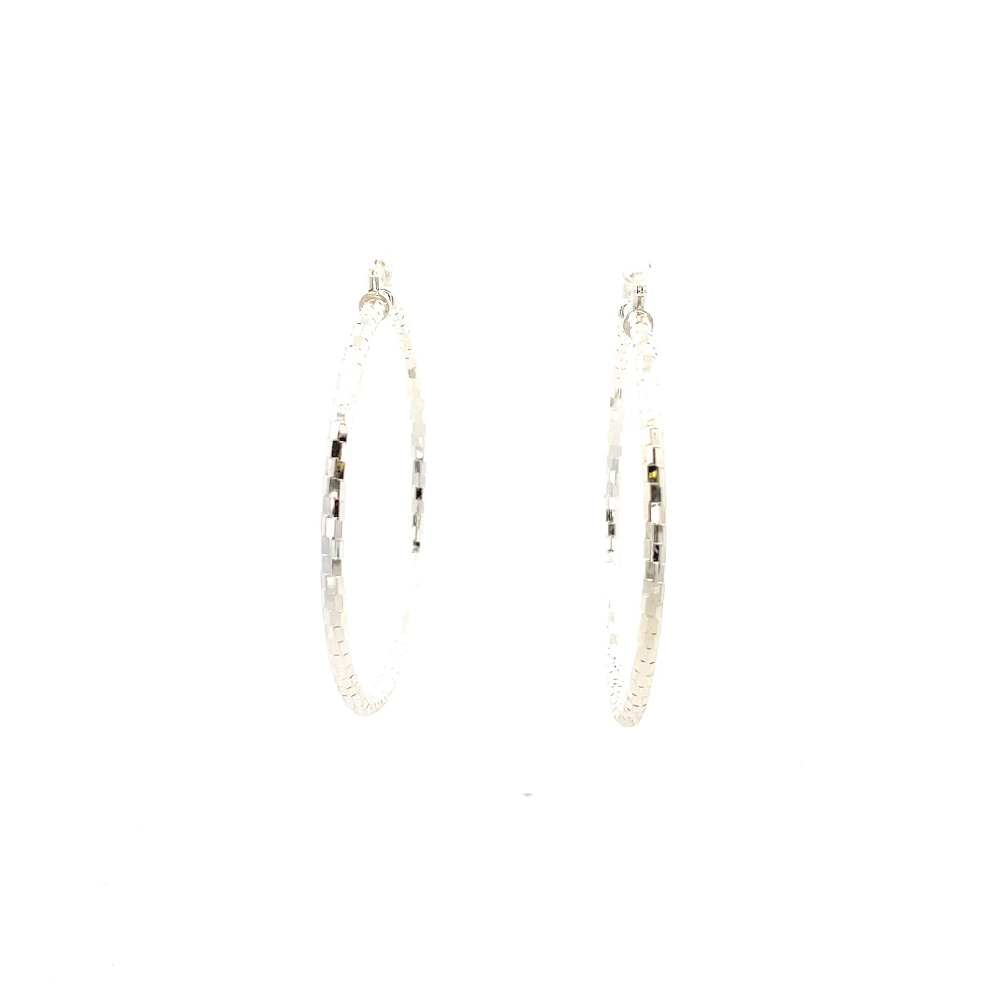 HK Diamond Cut Hoop Earrings 55mm - Style 03