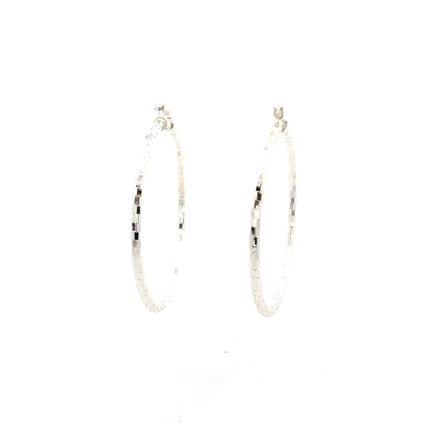 HK Diamond Cut Hoop Earrings 65mm - Style 03