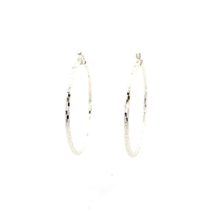 HK Diamond Cut Hoop Earrings 65mm - Style 03