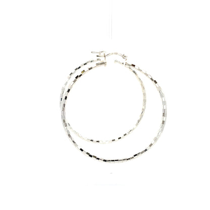 HK Diamond Cut Hoop Earrings 65mm - Style 03
