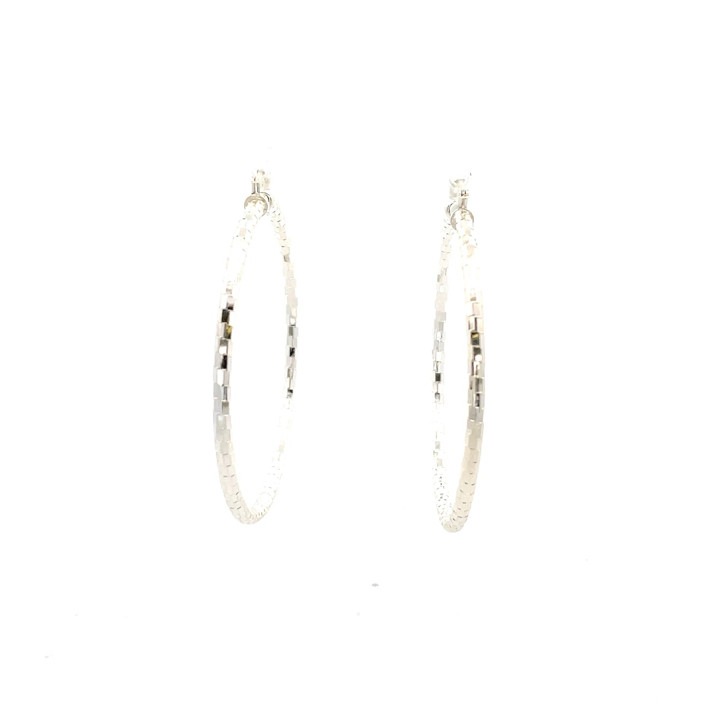 HK Diamond Cut Hoop Earrings 65mm - Style 03