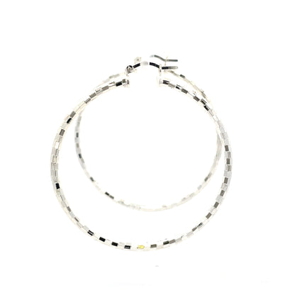 HK Diamond Cut Hoop Earrings 75mm - Style 03
