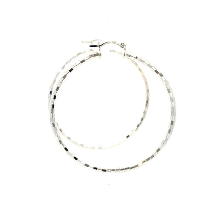 HK Diamond Cut Hoop Earrings 75mm - Style 03
