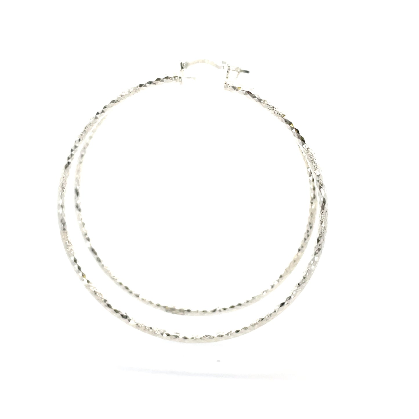 HK Diamond Cut Hoop Earrings 90mm