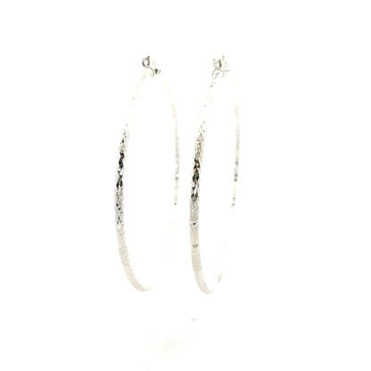 HK Diamond Cut Hoop Earrings 90mm
