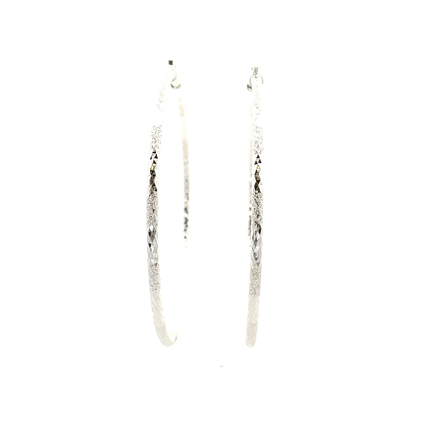 HK Diamond Cut Hoop Earrings 90mm