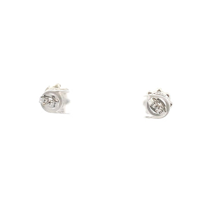 Crown Stud CZ Round Earrings - 9mm