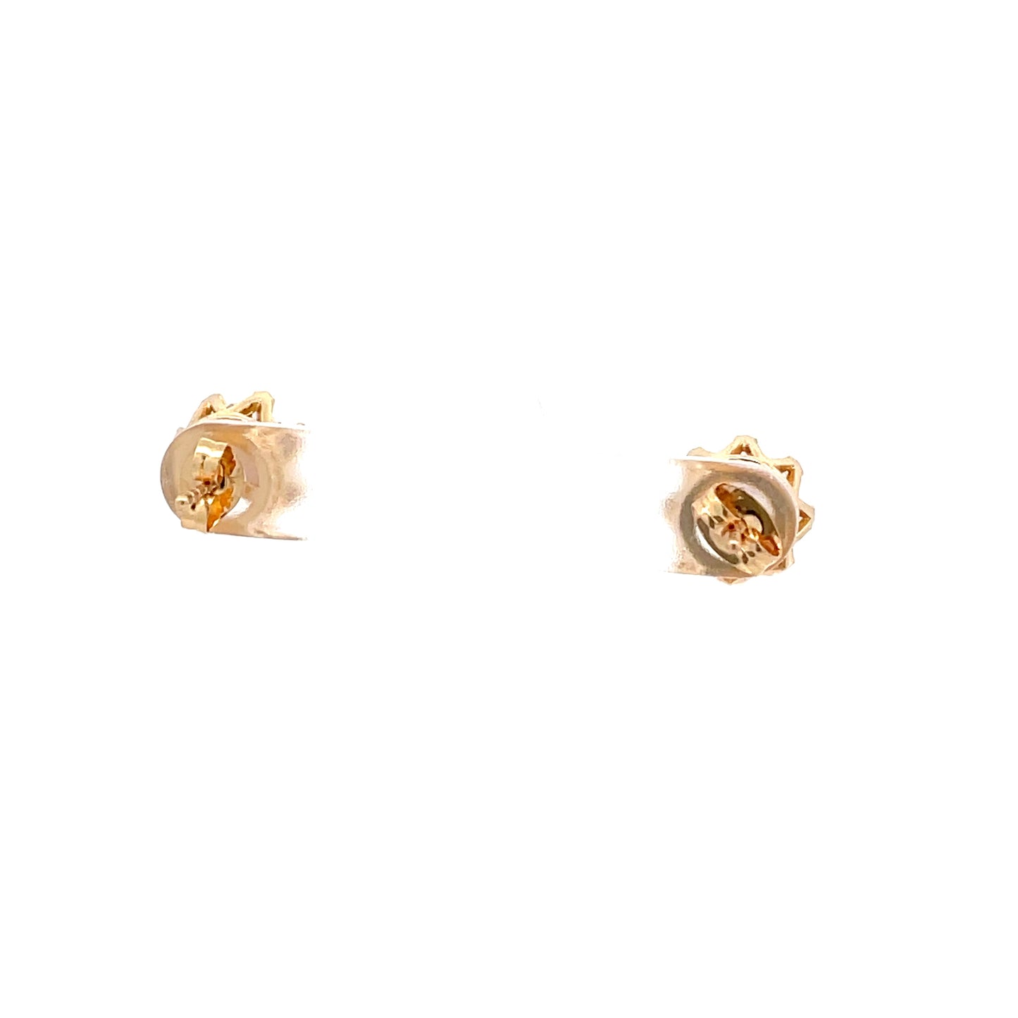 Crown Stud CZ Round Earrings - 9mm