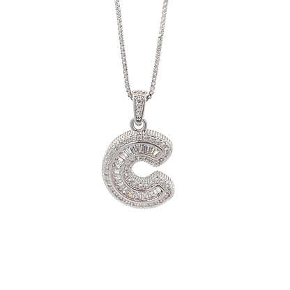 Fancy Diamond Necklace - Letter C