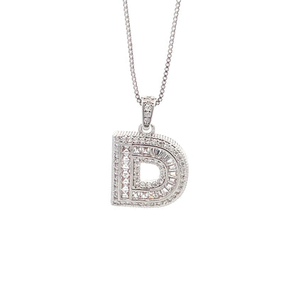 Fancy Diamond Necklace - Letter D