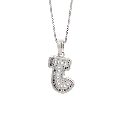 Fancy Diamond Necklace - Letter J