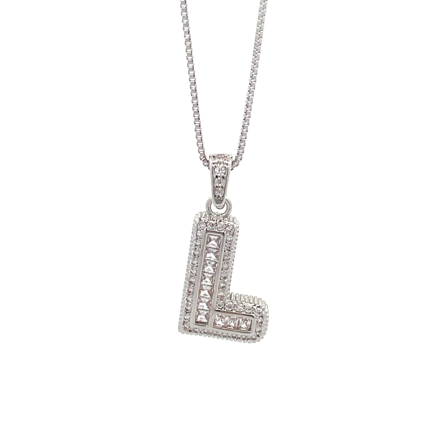 The One Fancy Diamond Necklace - Letter L