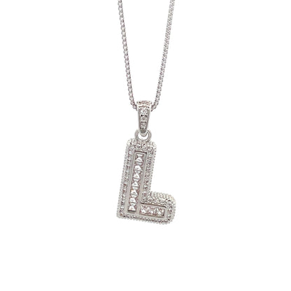 Fancy Diamond Necklace - Letter L
